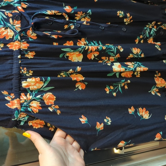 Torrid Navy Floral Shirt Dress - Picture 7 of 8